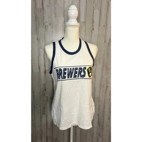 NWT Milwaukee Brewers Women's White Sleeveless Tank Top Size‎ Medium - Picture 1 of 5